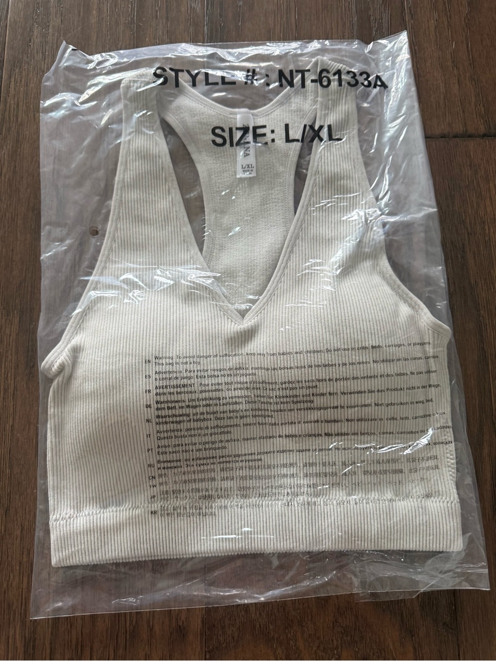 NEW Zenana Ribbed Crop Racerback Tank Top - Bone - Picture 9 of 10